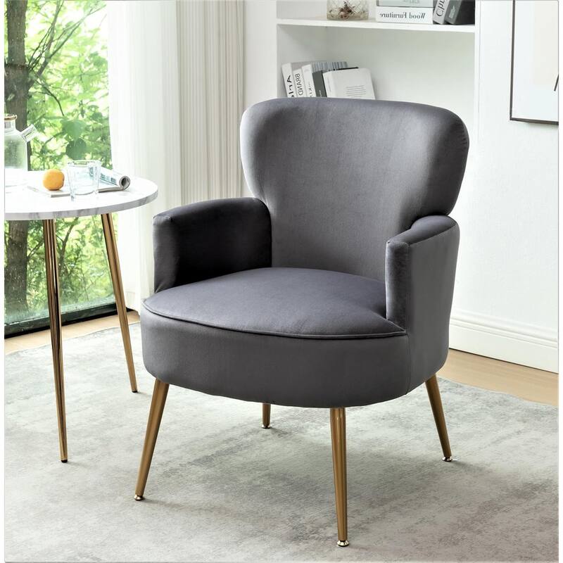 US Pride Furniture Stylish Velvet Armchair with Gold Metal Legs Comfortable Accent Chair