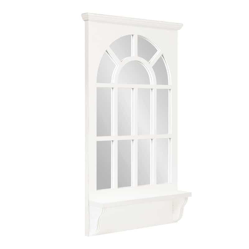 Kate and Laurel Wallhaus Wall Mirror with Shelf - 21x36 - 21x36 - White