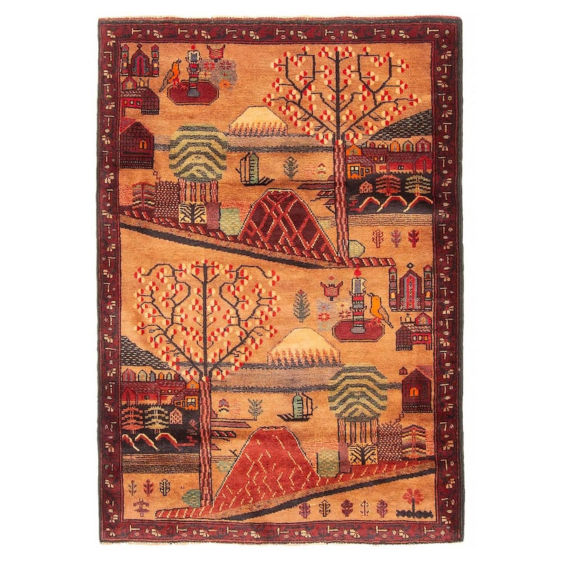 Teimani Brown Rug 2'11" x 4'3" - 2'11 x 4'3 - Light Brown - 2'11 x 4'3