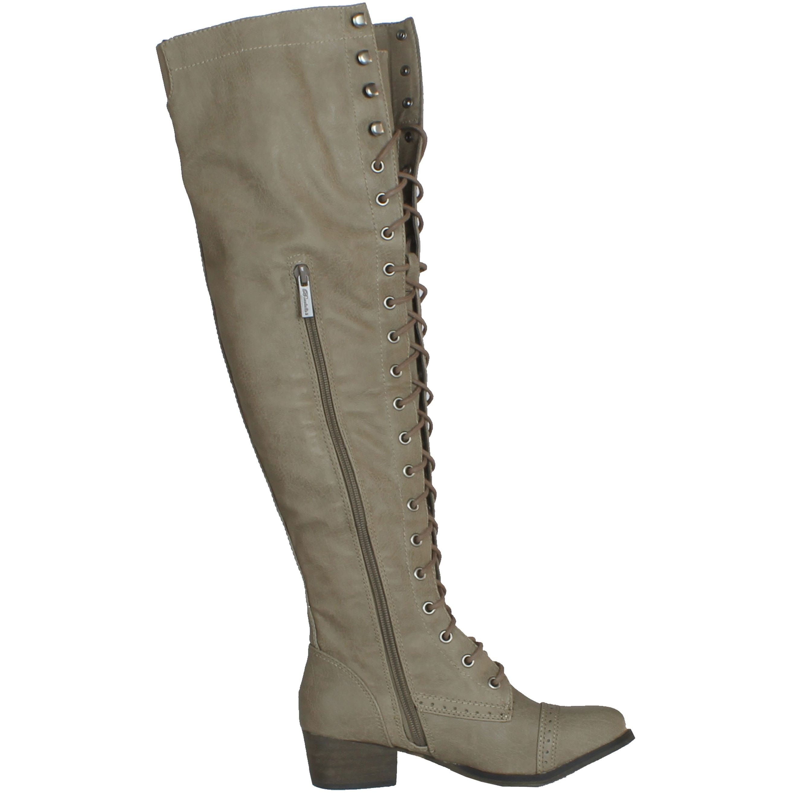 MVE Shoes Womens Stylish Top Guy Adjustable Over The Knee Thigh High Boots