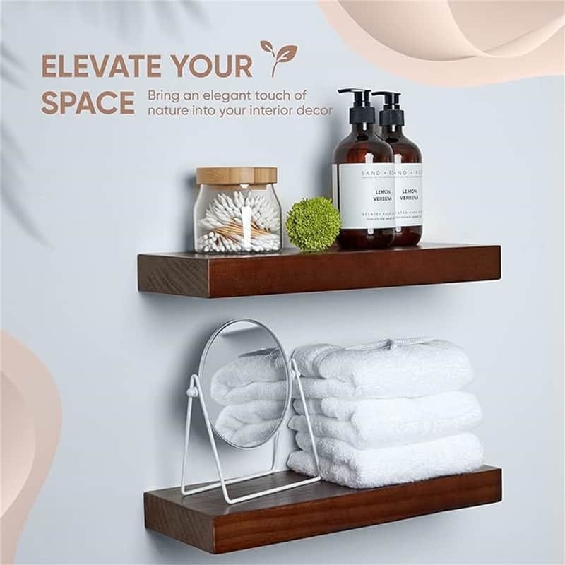 Rustic Farmhouse Floating Shelves - 6.5"D x 16"W x 1.75"H