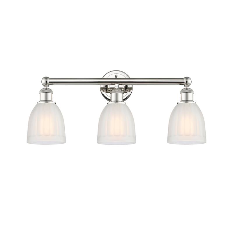 Innovations Lighting 616-3W-12-24 Brookfield Vanity Brookfield 3 Light - Polished Nickel / White