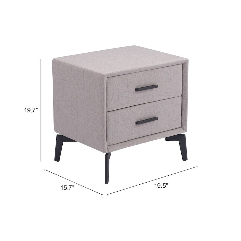Halle Side Table Gray - 19.5" W x 15.7" D x 19.7" H