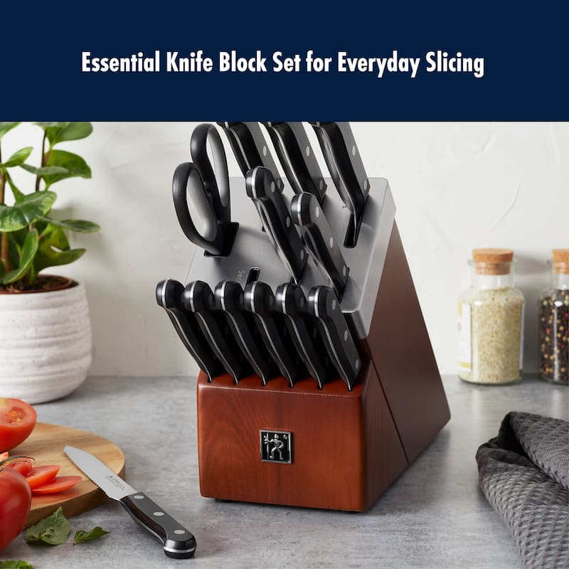 HENCKELS Solution Self-Sharpening Knife Block Set - Brown