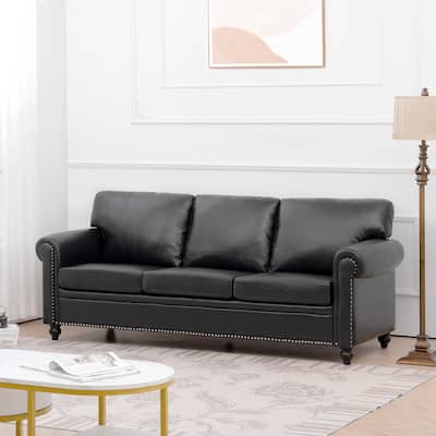 Stylish Sofa with Detachable Cushions, Pocket Spring Support & Silver Nailhead Detail - Ideal for Living Rooms
