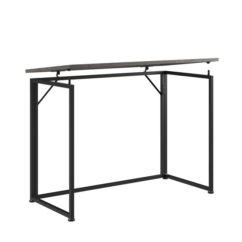Space-Saving Folding Computer Desk - Convenient, Collapsible Design with Sturdy Steel Legs for Small Rooms