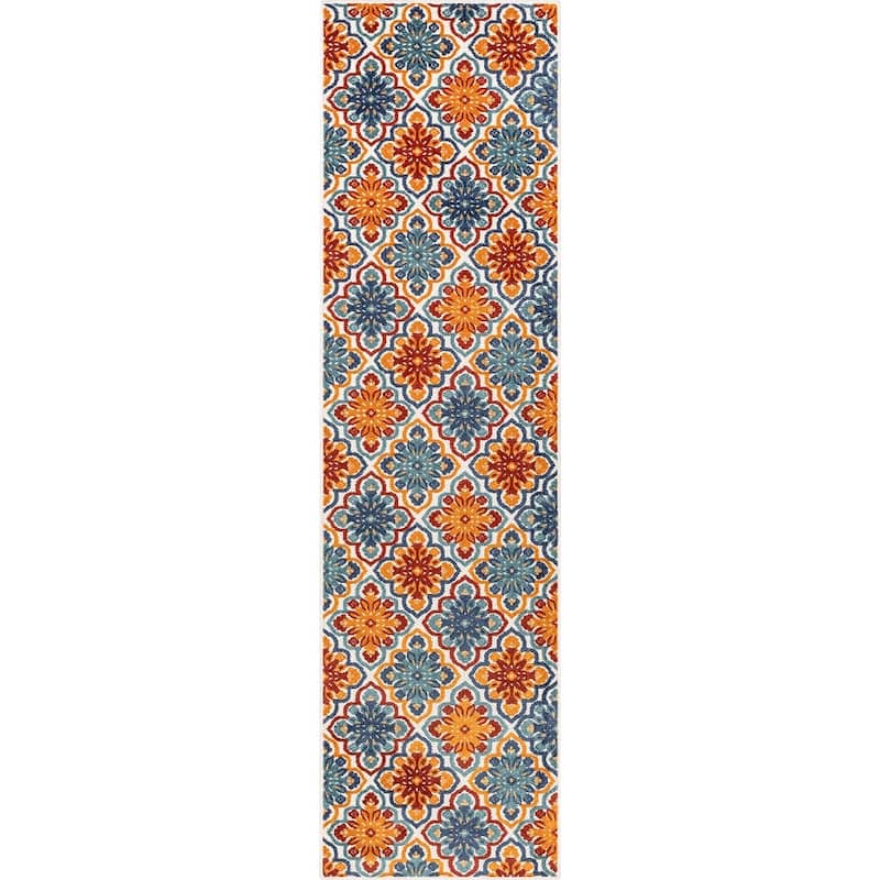 Well Woven Dorado Devotion Modern Indoor Outdoor Geometric Area Rug - 2'7" x 9'10" Runner - Ivory
