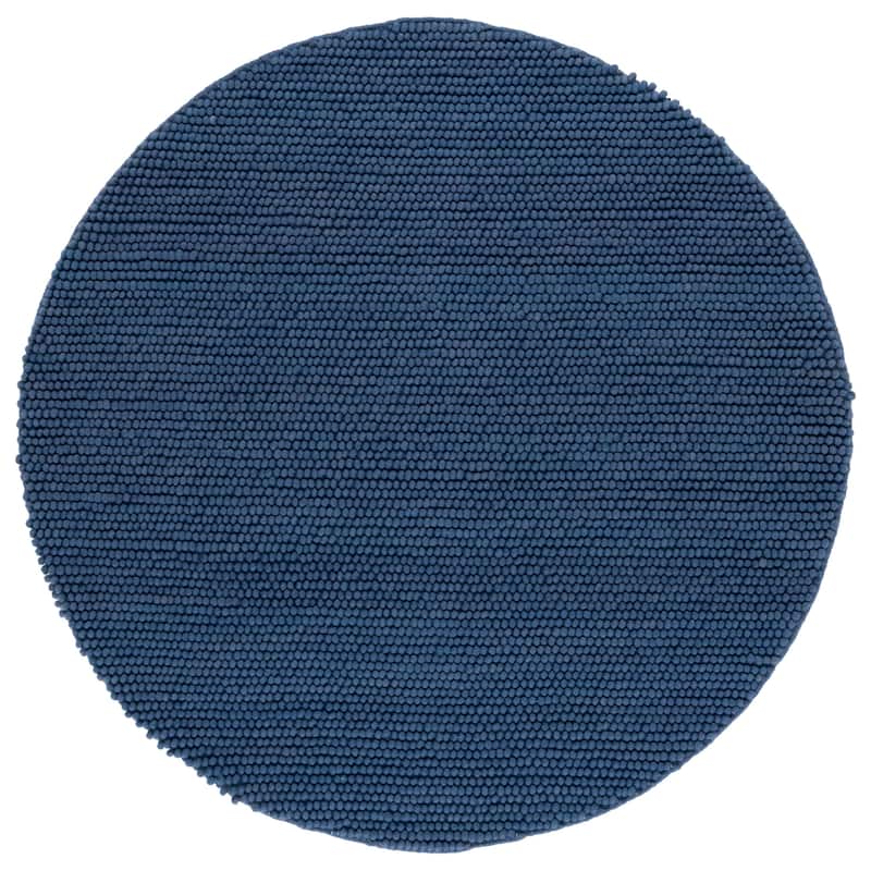 SAFAVIEH Natura Gerta Handmade Wool Area Rug - 6' Round - Blue