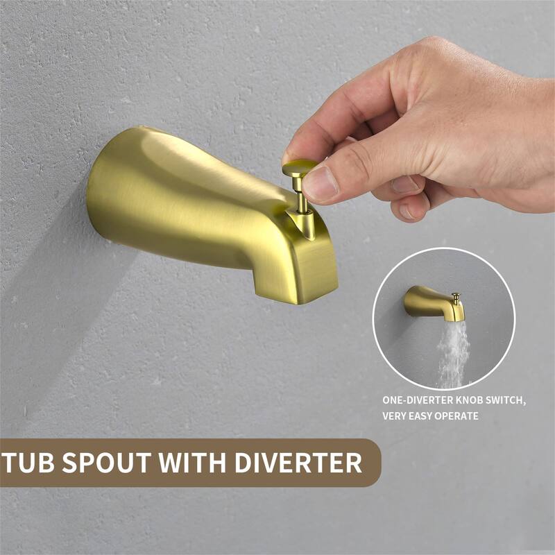 Wall Mounted High Pressure Shower System with Tub Spout Shower Faucet with Rain Shower Head and Handheld Spray