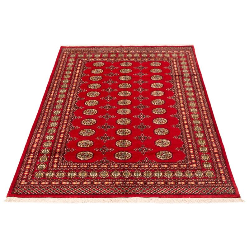 ECARPETGALLERY Hand-knotted Peshawar Bokhara Red Wool Rug - 5'7 x 8'3