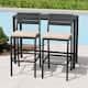 Option Black Table with Beige Cushion Chairs