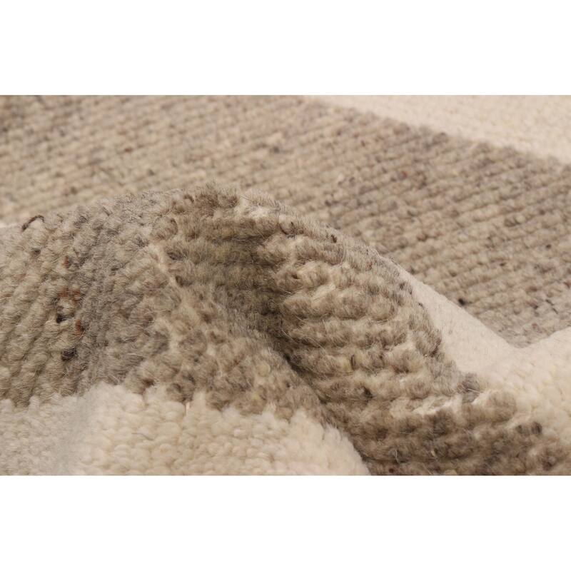 ECARPETGALLERY Hand-knotted Tangier Taupe Wool Rug - 5'1 x 8'2