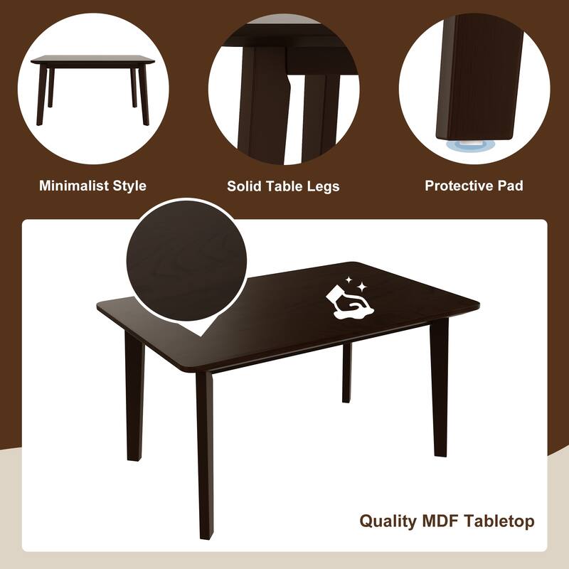 Rustic Farmhouse Dining Table - Solid Wood Frame, Minimalist Design for Dining Room