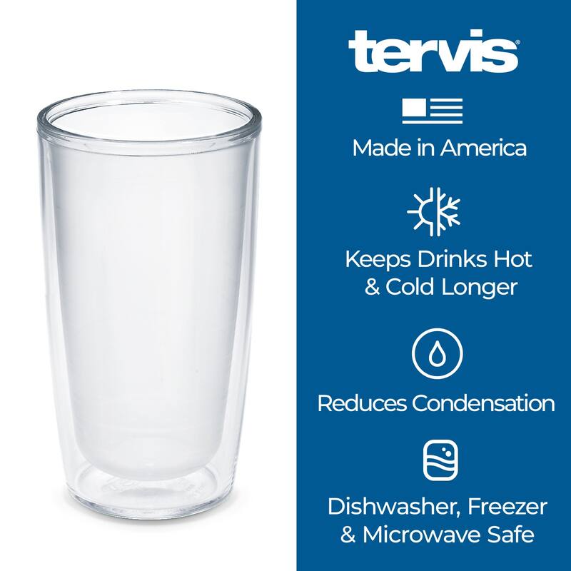 Tervis Crystal Clear Tabletop Made in USA Double Walled Insulated Travel Tumbler, Classic