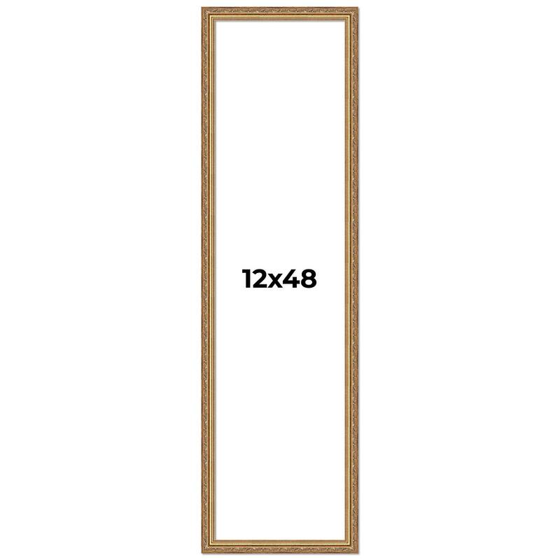 12x48 Frame Red Solid Wood Picture Frame Width 1.75 Inches | Interior Frame Depth 1 13/16 Inches