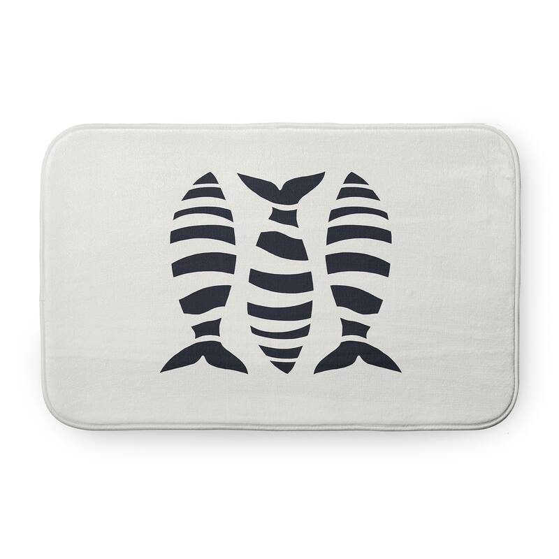 Puzzle Fish Bathmat - 34" x 21" - Shark Blue