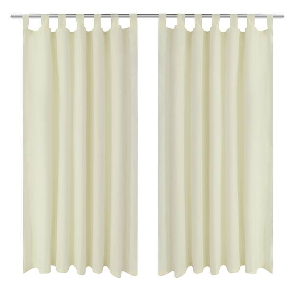 Shop Vidaxl 2 Pcs Cream Micro Satin Curtains With Loops 55 X 96