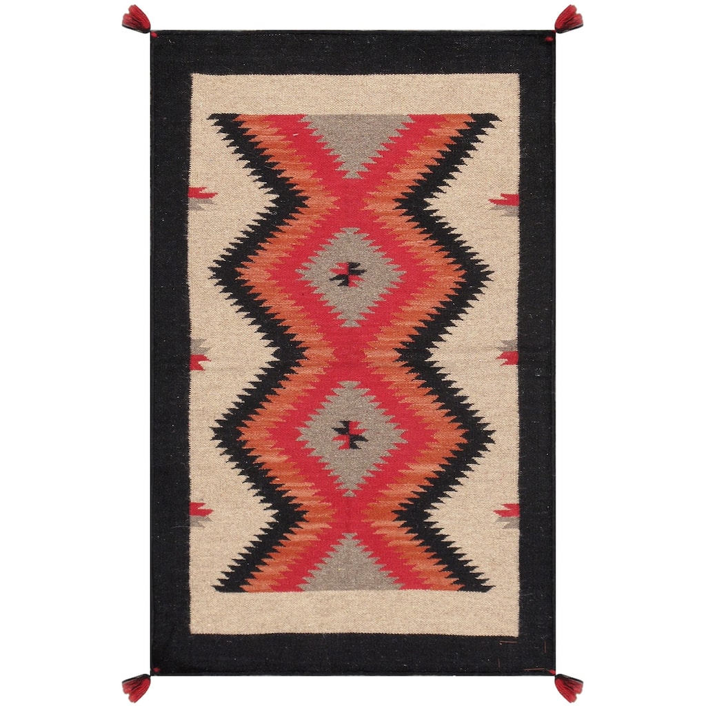 Pasargad Home Kilim Collection Hand-Knotted Wool Area Rug- 2' 7" X 4' 1" - 2' 7" X 4' 1"