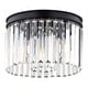 preview thumbnail 8 of 9, Allerton 3-Light Matte Black Modern Drum Flush Mount Lighting Fixture, Clear Crystal Prisms Shade Low Ceilings, Kitchen