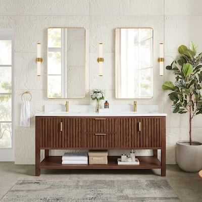Tehran Bath Vanity with Composite Stone Top without Mirror