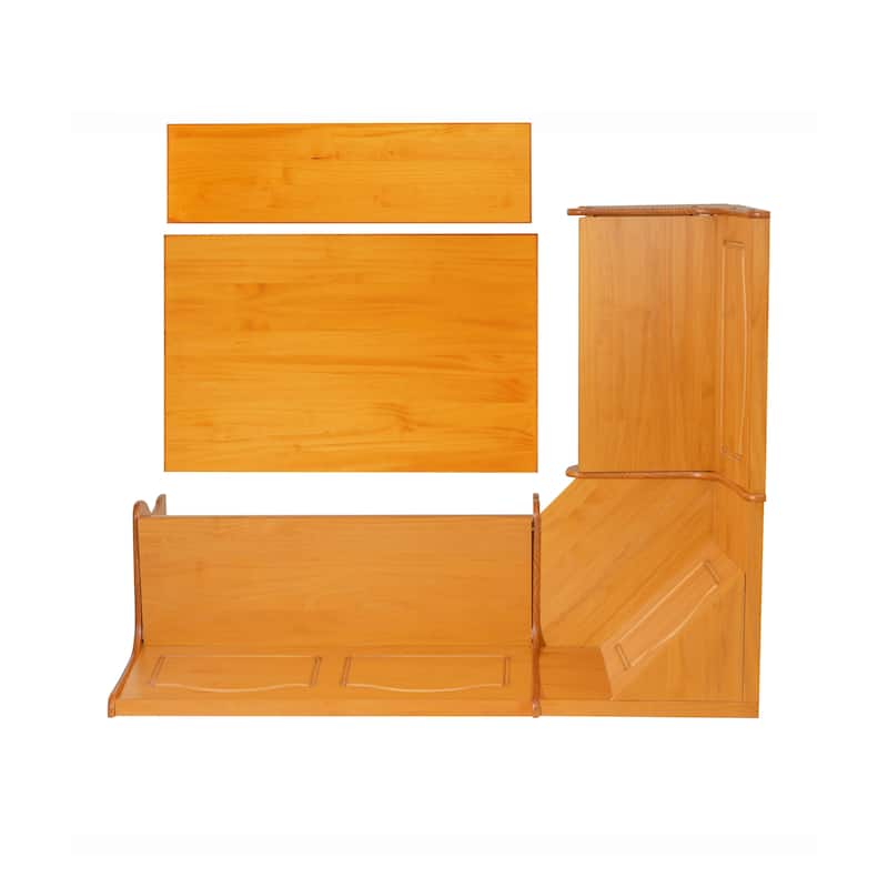 Linon Riki Honey Pine 3-piece Breakfast Nook Dining Set