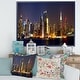 preview thumbnail 13 of 14, Designart 'New York Skyline at Night' Cityscape Photo Framed Canvas Print