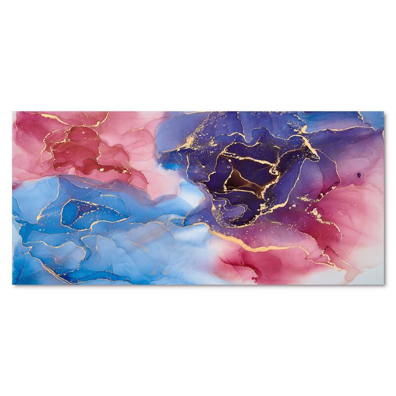 Designart "Purple And Blue Luxury Abstract Fluid Art V" Modern Canvas