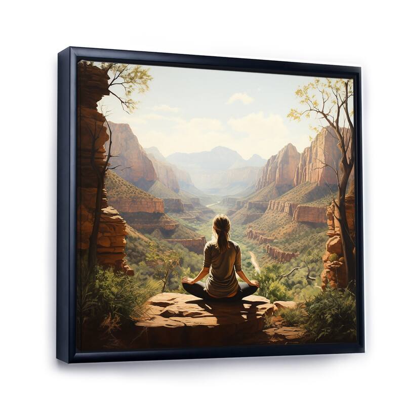 Designart "Yoga In Nature" Yoga Framed Canvas Print