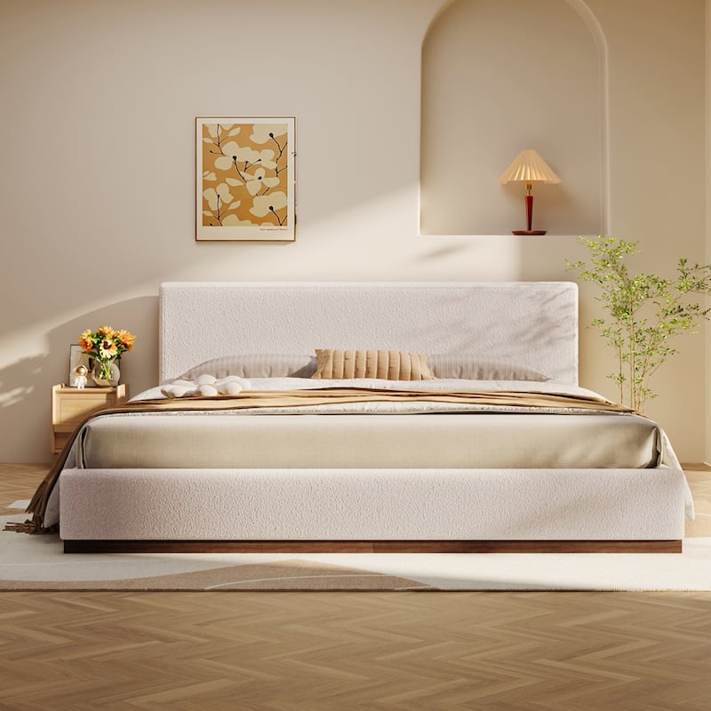 Christopher Knight Home - Colette Boucle Upholstered Bed with Headboard