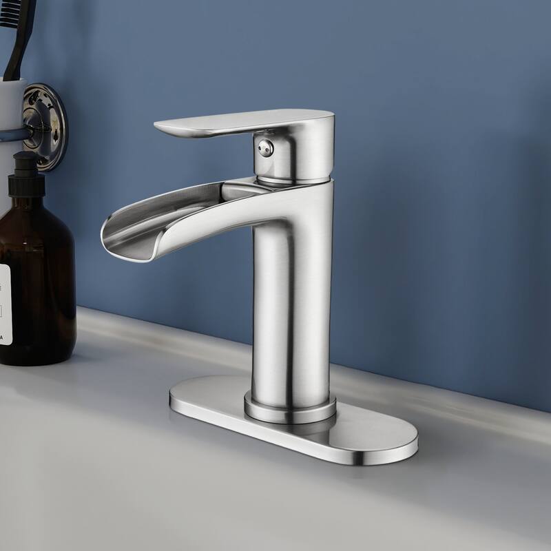 Topcraft Single Handle Waterfall Bathroom Faucet with Baseplate