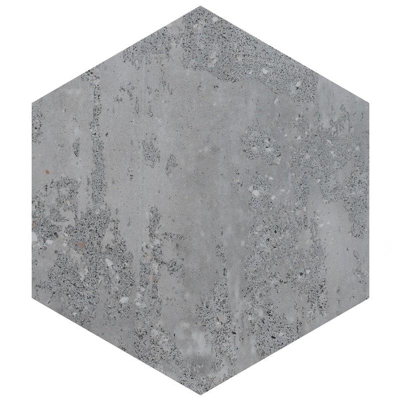 Merola Tile Recycle Hex Antique 8-1/2" x 9-7/8" Porcelain Floor and Wall Tile