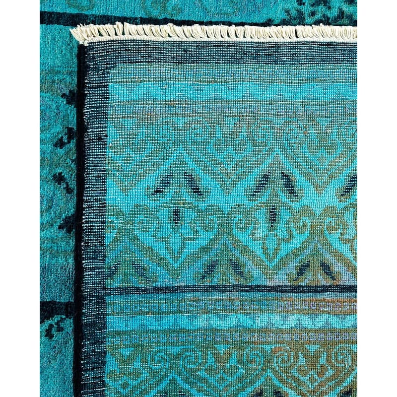 Vibrance, One-of-a-Kind Hand-Knotted Area Rug - Blue, 6' 0" x 8' 11" - 6' 0" x 8' 11"