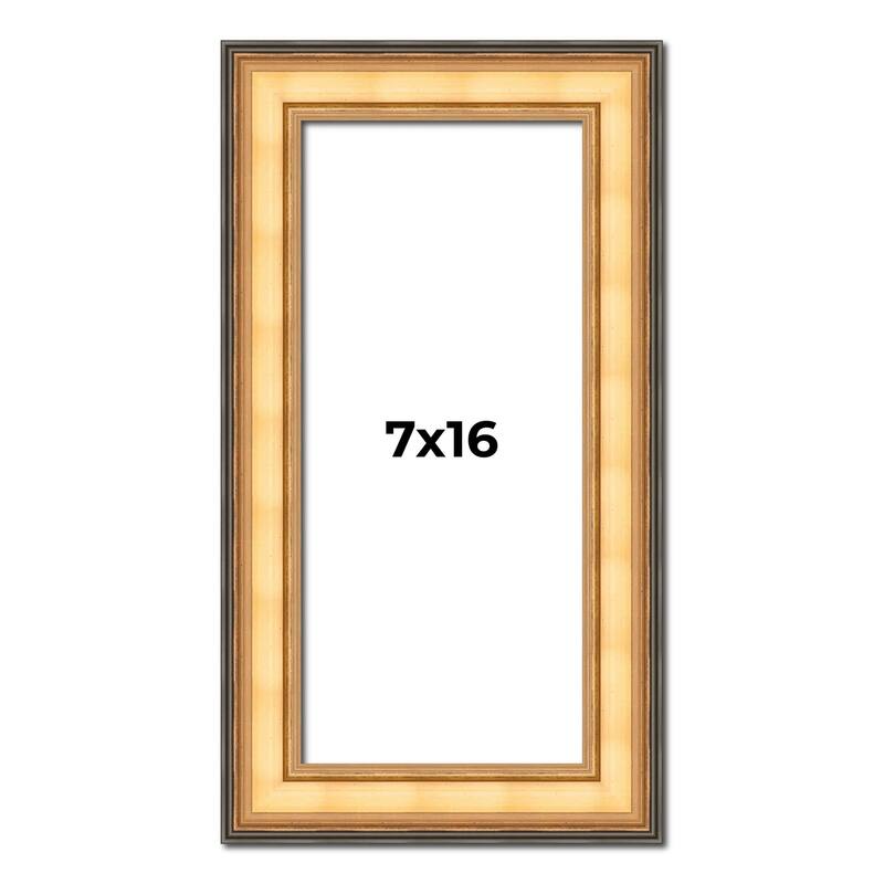 7x16 Frame Gold Plein Aire Solid Wood Picture Frame Width 2 Inches |
