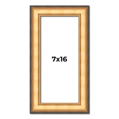 7x16 Frame Gold Plein Aire Solid Wood Picture Frame Width 2 Inches |