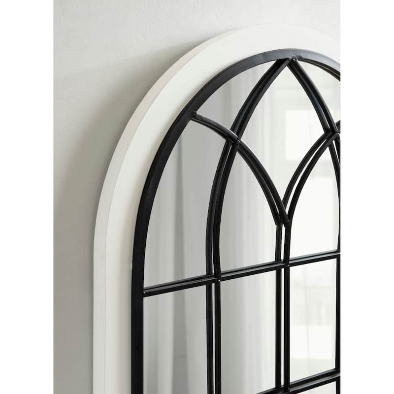 Kate and Laurel Nola Framed Windowpane Arch Mirror
