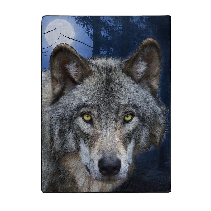 American Wilderness Collection Lupine Stare Wilderness Raschel Throw Blanket