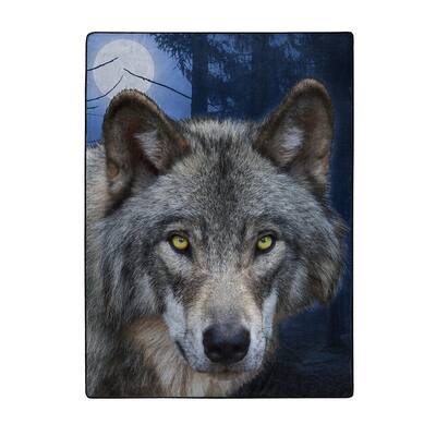 American Wilderness Collection Lupine Stare Wilderness Raschel Throw Blanket