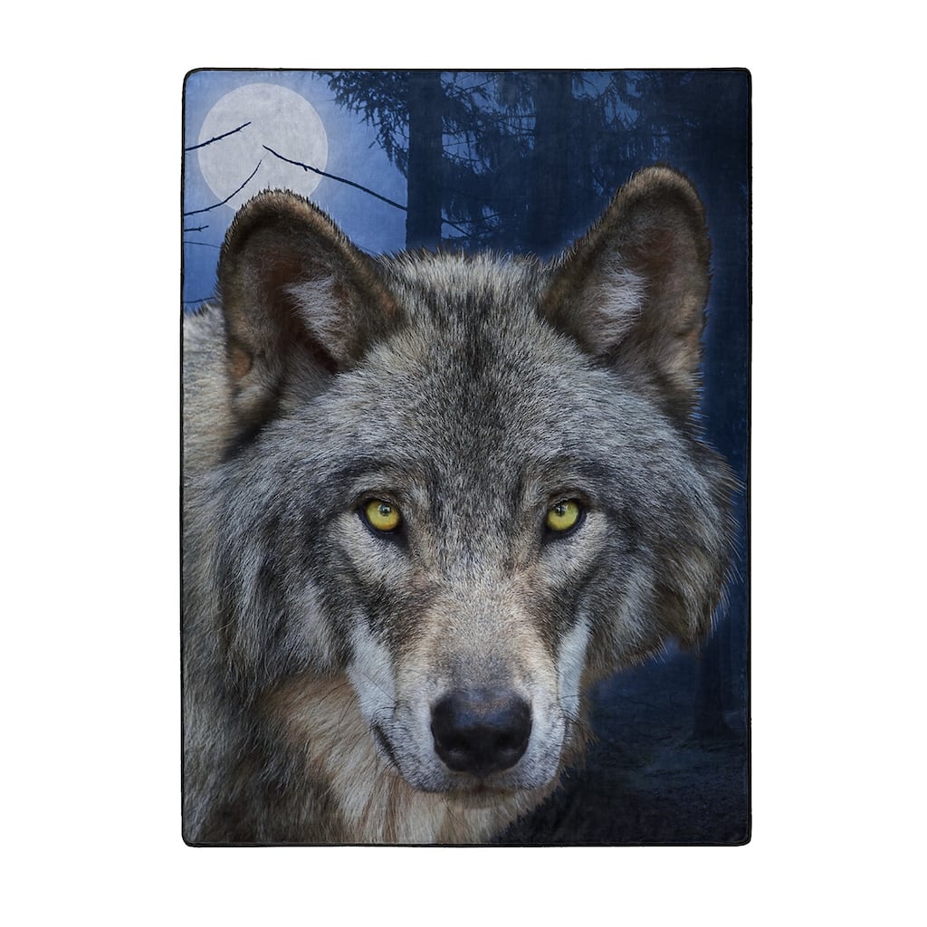 American Wilderness Collection Lupine Stare Wilderness Raschel Throw Blanket