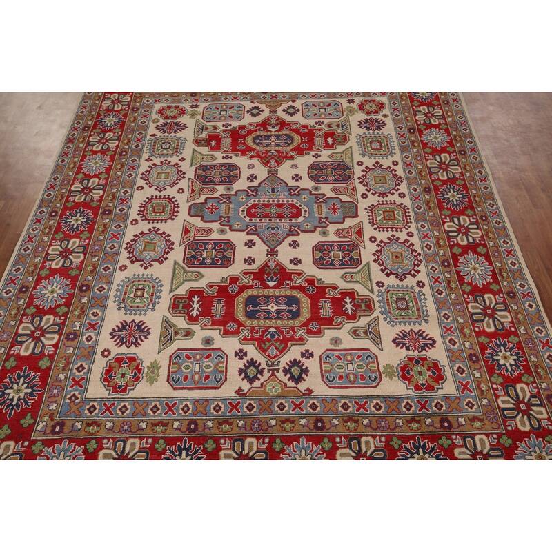 Kazak Oriental Area Rug Hand-Knotted Living Room Wool Carpet - 8'2" x 10'5"
