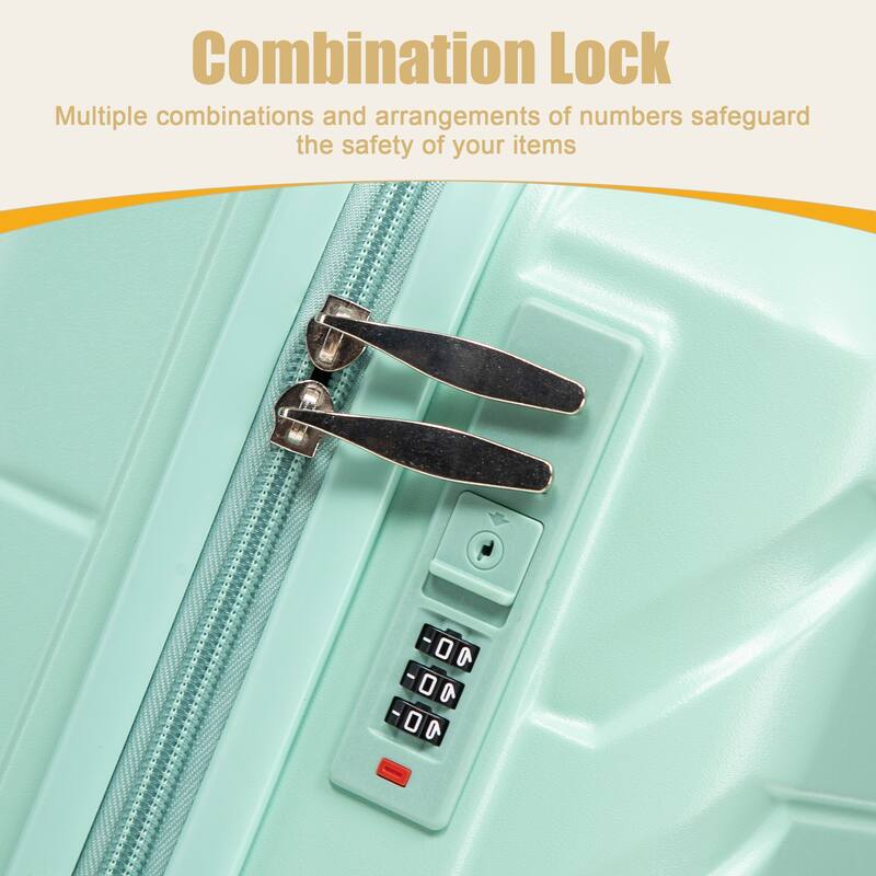 20 Inch ABS Hard Shell Travel Checked Luggage, Scratch Resistant Surface Four Multi-Directional Wheels, With Combination Lock