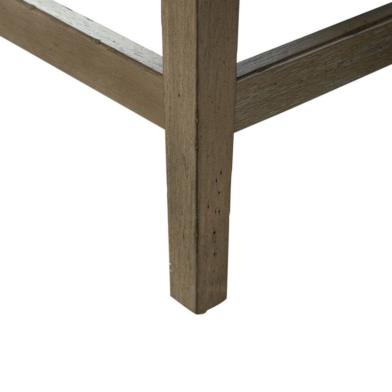 Americana Farmhouse Dusty Taupe Upholstered Console Stool