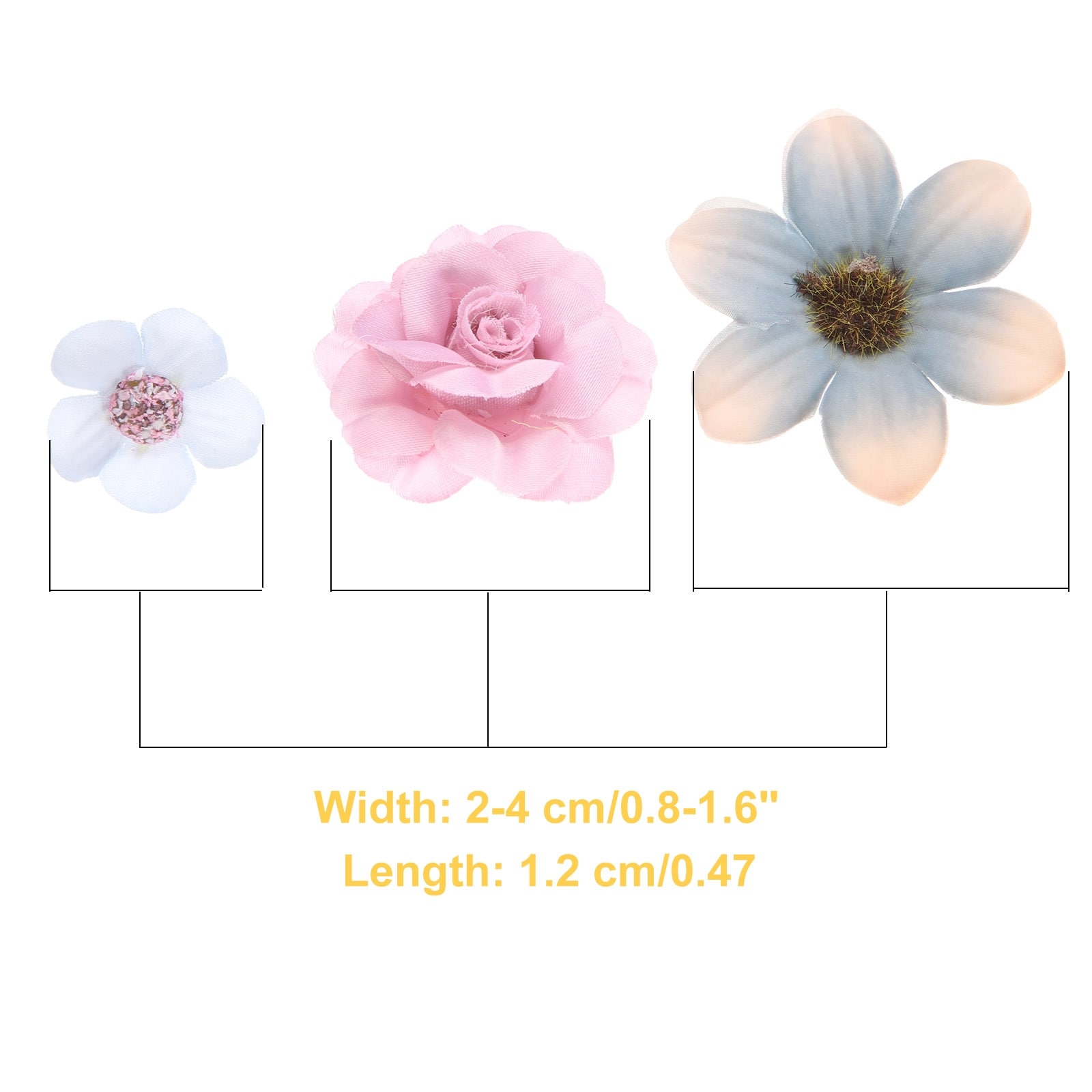 Faux Flower Heads Mini Artificial Flowers Bulk Small Multicolor Fabric Flowers for DIY Craft Wedding Party Home Decoration