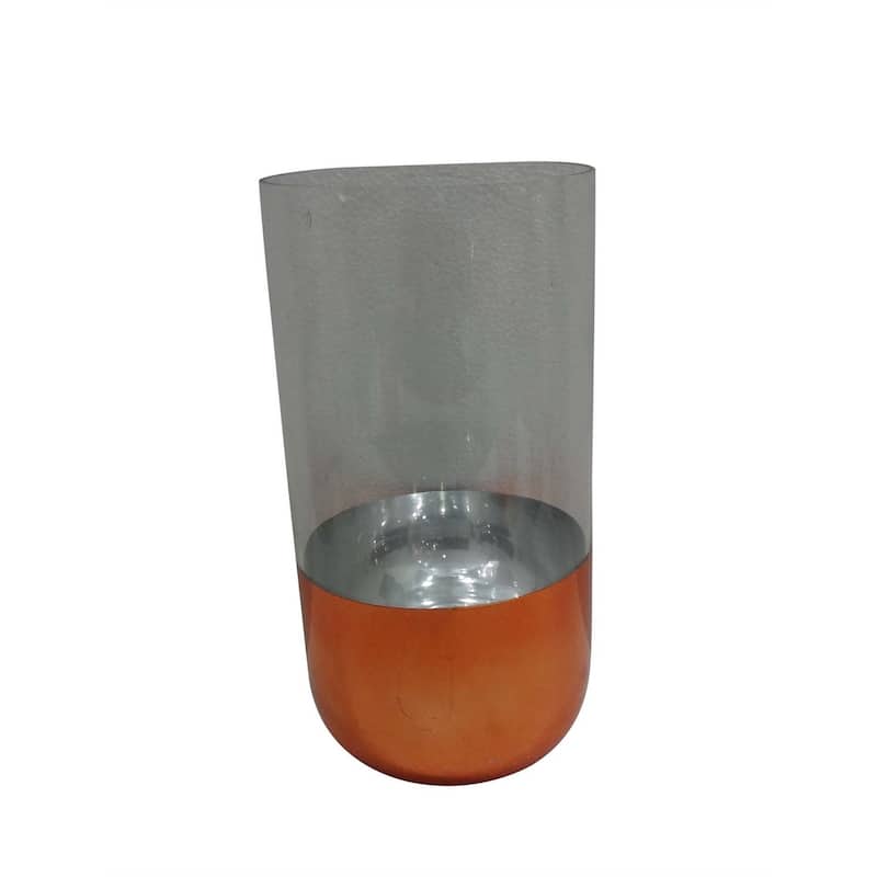 Lg. Glass Copper-Bottom Vase- A - A