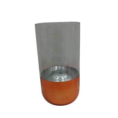 Lg. Glass Copper-Bottom Vase- A - A