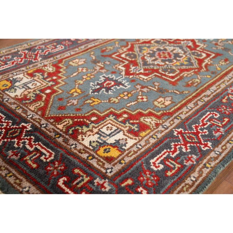 Geometric Heriz Serapi Rug Hand-Knotted Wool Carpet - 3'0"x 5'0"