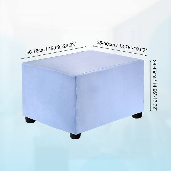 dimension image slide 34 of 52, Stretch Foot Stool Cover Rectangular Square Foot Stool Slipcover