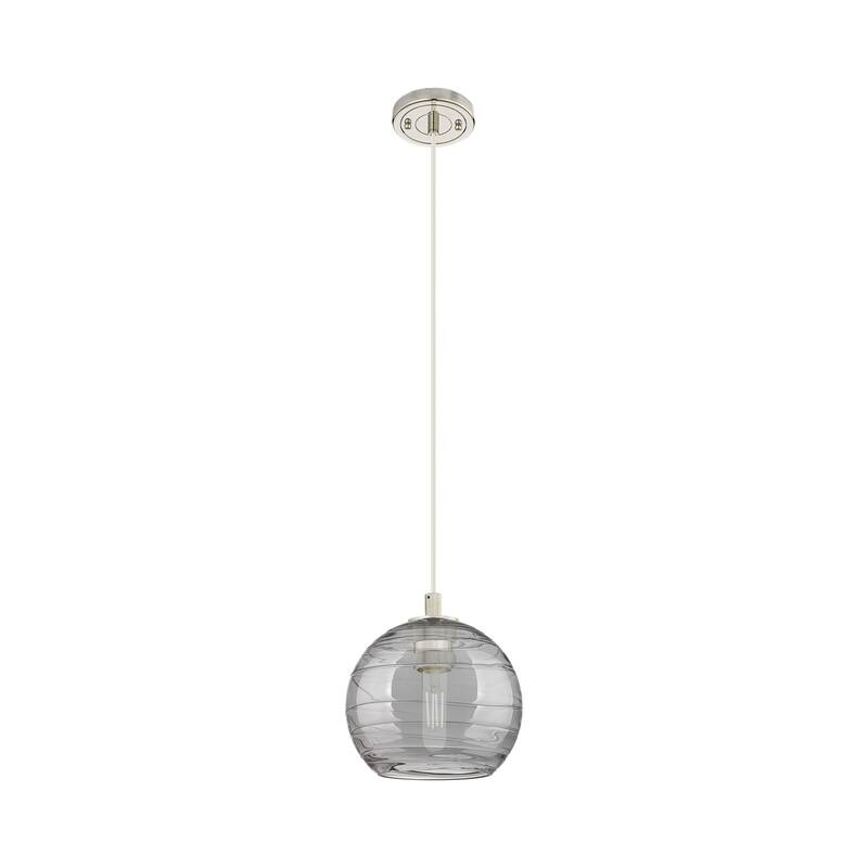 Innovations Lighting Downtown Urban - Crown Point - 1 Light 8" Athens Deco Swirl Cord Hung Pendant - Polished Nickel