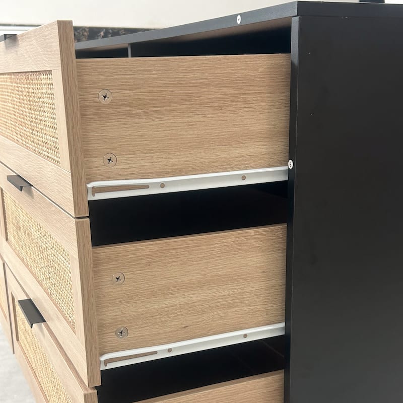 6-Drawers Rattan Storage Cabinet Rattan Drawer