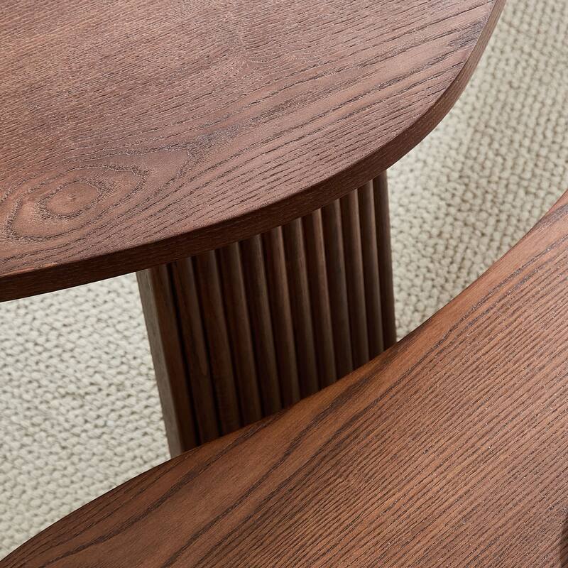 2-Piece Modern Irregular Shape Coffee Table Set for Living Room, Easy Assembly, Nesting Coffee Tables