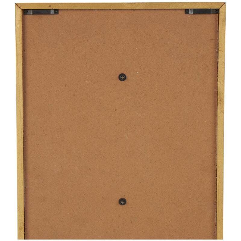 Gold Wood 3D Leaf Home Wall Decor with Beveled Frame (Set of 2)